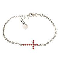 Ruby Adjustable Cross Bracelet 0.3ct in 9ct White Gold