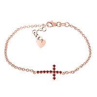 Ruby Adjustable Cross Bracelet 0.3ct in 9ct Rose Gold