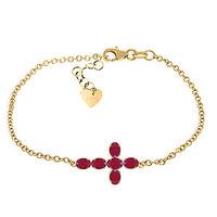 Ruby Adjustable Cross Bracelet 1.7ctw in 9ct Gold