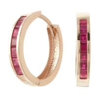 Ruby Huggie Earrings 1.85ct in 9ct Rose Gold