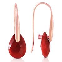 Ruby Briolette Drop Earrings 8.0ctw in 9ct Rose Gold