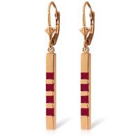 Ruby Bar Drop Earrings 0.7ctw in 9ct Rose Gold