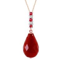 Ruby and Diamond Pendant Necklace 8.92ctw in 9ct Rose Gold