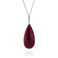 Ruby and Diamond Pendant Necklace 20.0ct in 9ct White Gold