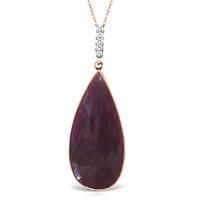 Ruby and Diamond Pendant Necklace 20.0ct in 9ct Rose Gold