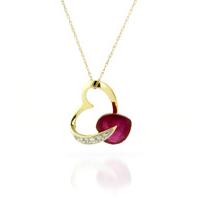 Ruby and Diamond Pendant Necklace 4.3ct in 9ct Gold