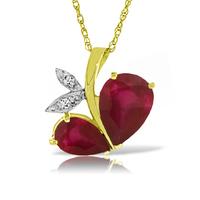 Ruby and Diamond Eternal Pendant Necklace 5.3ctw in 9ct Gold