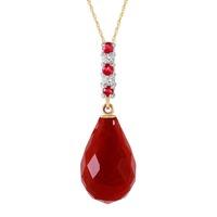 Ruby and Diamond Pendant Necklace 8.92ctw in 9ct Gold