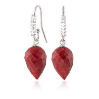 Ruby and Diamond Drop Earrings 26.1ctw in 9ct White Gold