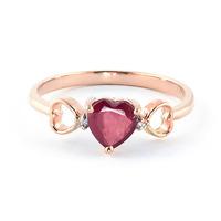 Ruby and Diamond Trinity Ring 1.0ct in 9ct Rose Gold