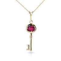 Ruby Key Charm Pendant Necklace 0.5ct in 9ct Gold