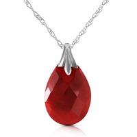 Ruby Briolette Pendant Necklace 4.0ct in 9ct White Gold