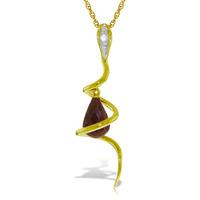 Ruby and Diamond Serpent Pendant Necklace 3.3ct in 9ct Gold