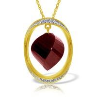 Ruby and Diamond Pendant Necklace 15.25ct in 9ct Gold