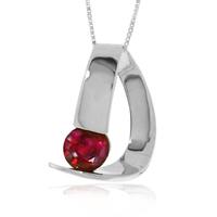 Ruby Arc Pendant Necklace 1.5ct in 9ct White Gold