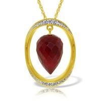 Ruby and Diamond Pendant Necklace 13.0ct in 9ct Gold