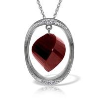 Ruby and Diamond Pendant Necklace 15.25ct in 9ct White Gold