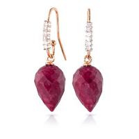 Ruby and Diamond Drop Earrings 26.1ctw in 9ct Rose Gold