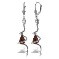 Ruby and Diamond Serpent Earrings 6.6ctw in 9ct White Gold