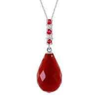 Ruby and Diamond Pendant Necklace 8.92ctw in 9ct White Gold