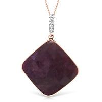 Ruby and Diamond Pendant Necklace 20.25ct in 9ct Rose Gold