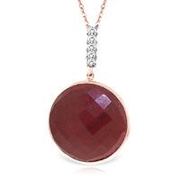 Ruby and Diamond Pendant Necklace 23.0ct in 9ct Rose Gold