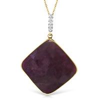 Ruby and Diamond Pendant Necklace 20.25ct in 9ct Gold