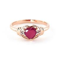 ruby and diamond ring 10ct in 9ct rose gold