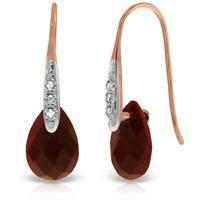 Ruby and Diamond Drop Earrings 8.0ctw in 9ct Rose Gold