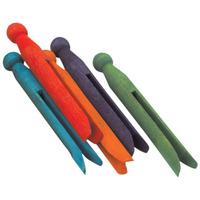 RVFM Assorted Coloured Dolly Pegs - Pack of 100
