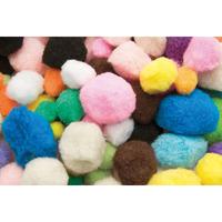RVFM Poms, Assorted Colours and Sizes (approx 300) , 140g