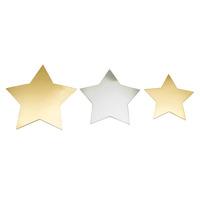 rvfm large gold and silver stars card assorted sizes pack of 18