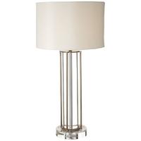 RV Astley Faroe Crystal and Antique Brass Table Lamp with Shade