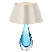RV Astley Lorna Blue Crystal Table Lamp with Silver Shade