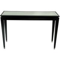 rv astley black console table mirror top