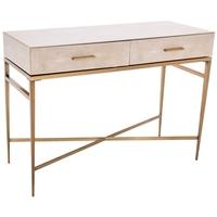 RV Astley Esta Biscuit Shagreen 2 Drawer Console Table