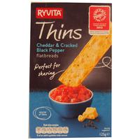Ryvita Cheddar & Cracked Black Pepper Thins