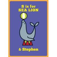 S is for Sea Lion | Personalised Card