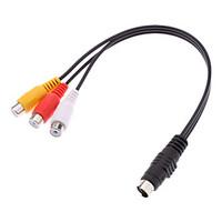 s video male to 3 rca female adapter cable 02m