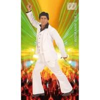 S White Ladies Womens Disco Fever Suit Costume Outfit for 70s Fancy Dress Female UK 8-10 White