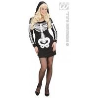 S Ladies Womens Glam Skeleton Girl Costume Outfit for Halloween Fancy Dress Female UK 8-10