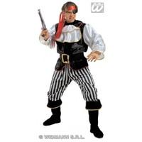 S Mens Pirate Costume Deluxe for Buccaneer Fancy Dress Male UK 38-40 Chest