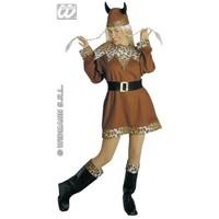 S Ladies Womens Viking Lady Costume for Nordic Celtic Gaul Fancy Dress Female UK 8-10