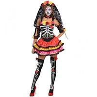 s ladies womens day of the dead seorita costume for halloween fancy dr ...