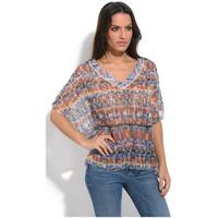 s quise poncho jazzy womens blouse in orange