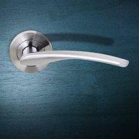 s22 r sc arizona status lever handle on round rose satin chrome