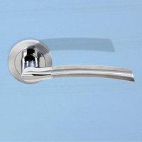 S33-R-SC/PC Indiana Status Lever Handle on Round Rose - Dual Satin - Polished Chrome