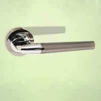 S37RBSN Tennessee Status Lever Handle on Round Rose - Dual Black Nickel - Polished Chrome