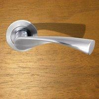 S34-R-SC Colorado Status Lever Handle on Round Rose - Satin Chrome