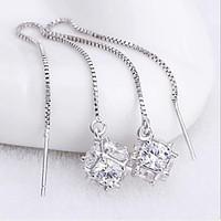 S925 silver sugar cube fringe Earrings